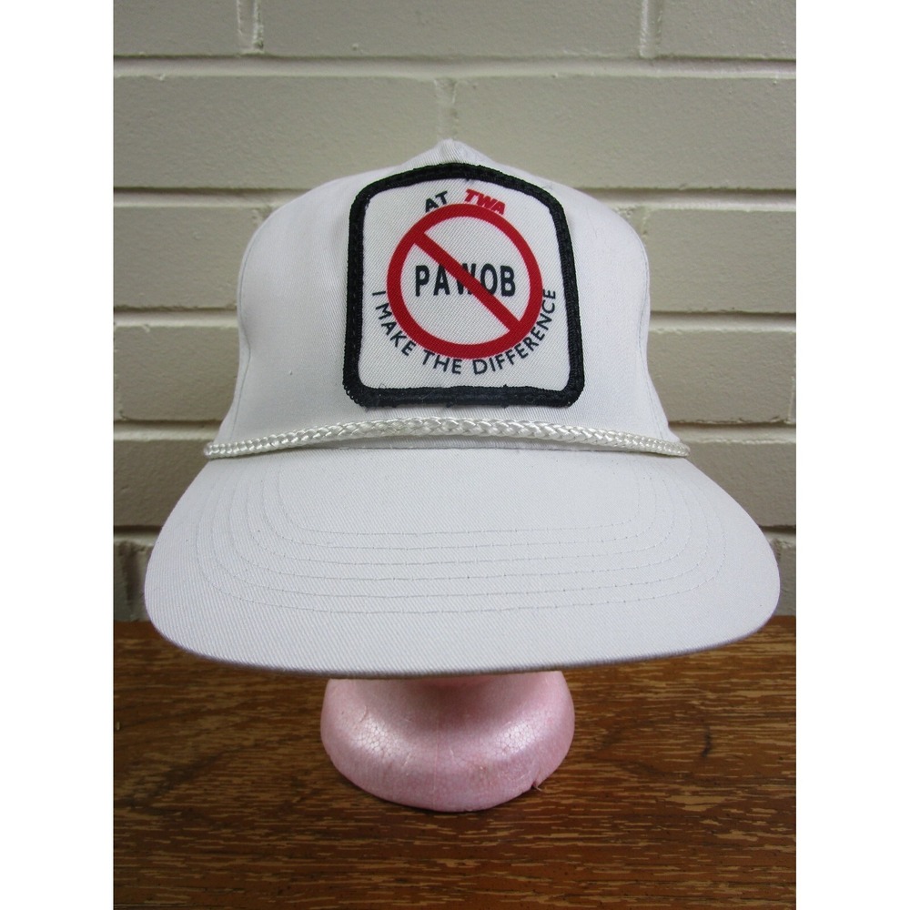 Vintage TWA Trans World Airways‎ Trucker Snapback Hat 1980's Era PAWOB Airplane